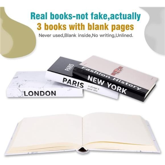 3 Pieces Fashion Decorative Book,Hardcover Modern Decorative Book Stack,Fashion - Picture 2 of 6